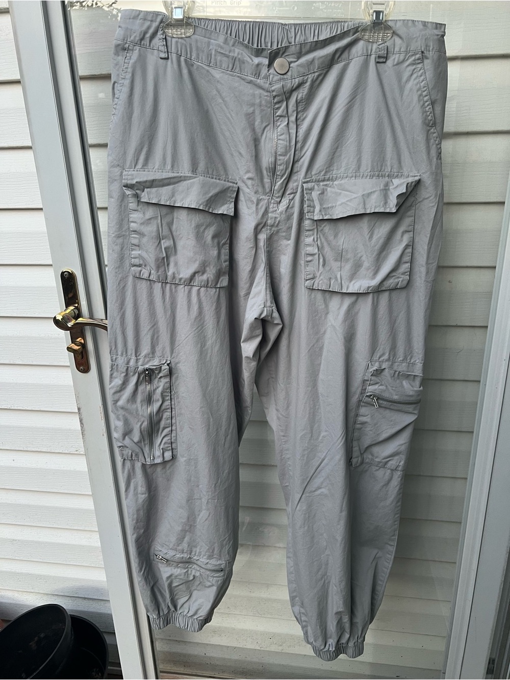 Rue+ Women Cargo Swoosh Pants Zippered Pockets Gray Size 1x